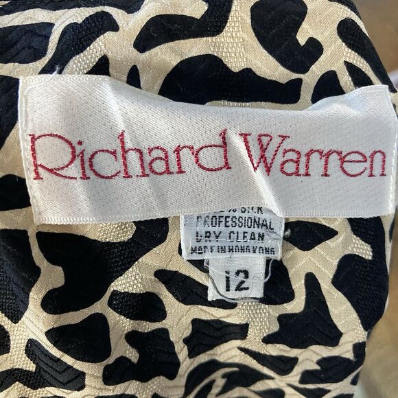 Richard Warren Top Women 12 Silk Printed Long Sleeve Pockets Button Up Vtg‎ - Picture 11 of 13
